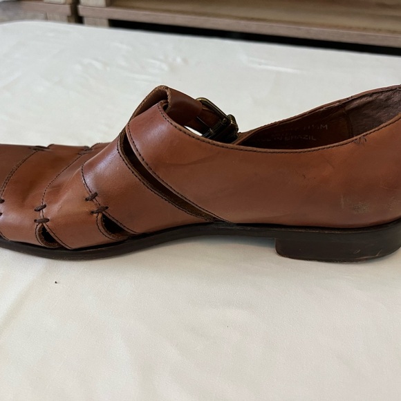 Bass Muzi Men’s Leather Fisherman Sandals Brown Size 11.5M Made in Brazil - Picture 11 of 14